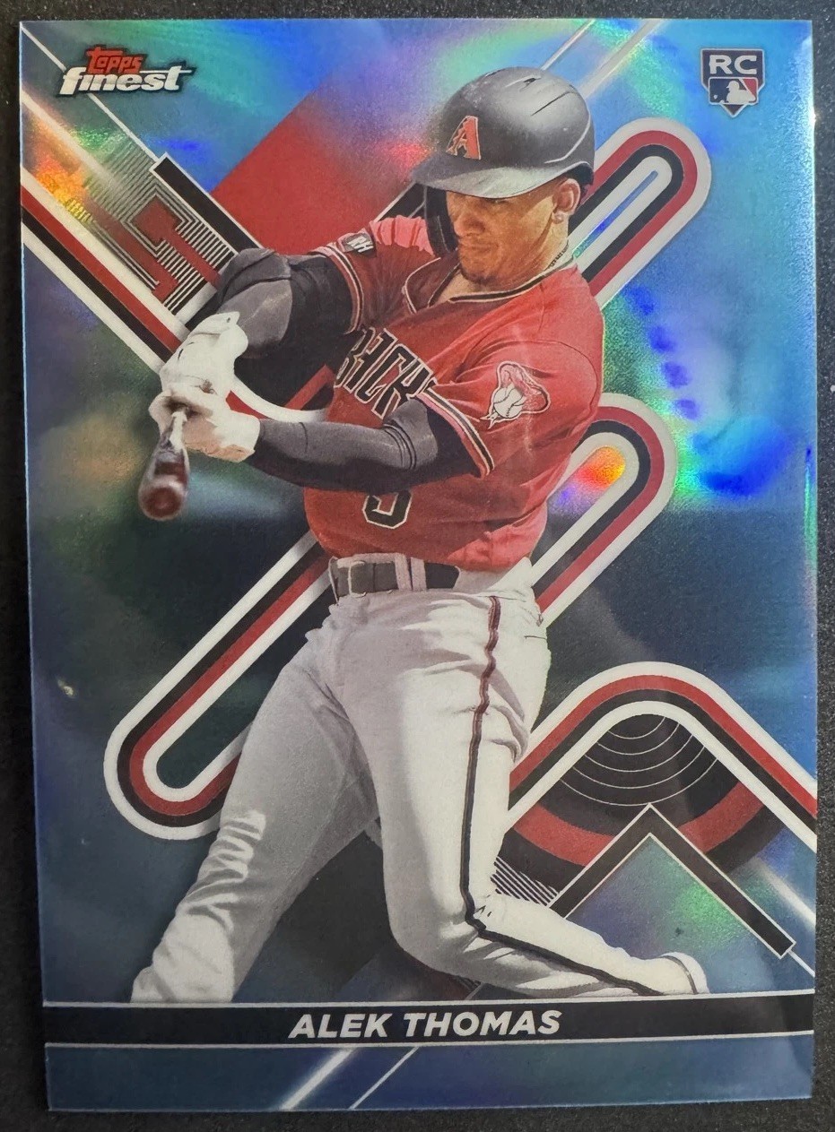 2022 Topps Finest - Alek Thomas #43 Sky Blue Refractor /300 (RC)