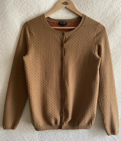 Women Escada Sweater Beige Cotton 34 / XS / 42