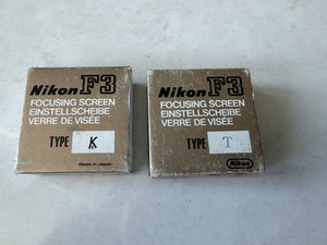 Lot of 2 Nikon F3 Focusing Screens Type K & Type T In Box Appear to be Unused