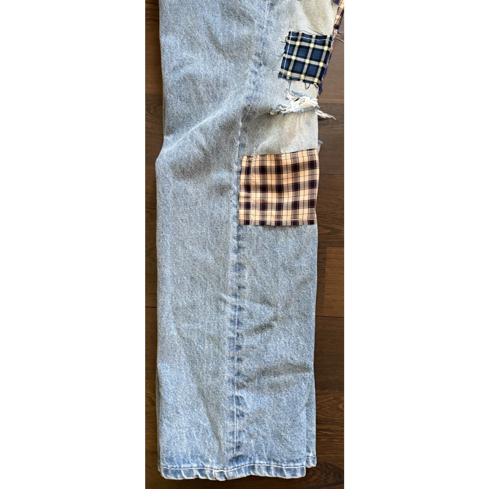 Rare True Religion Ricky Big T Patchwork Applique Straight Jean 34x32 $224 image 6
