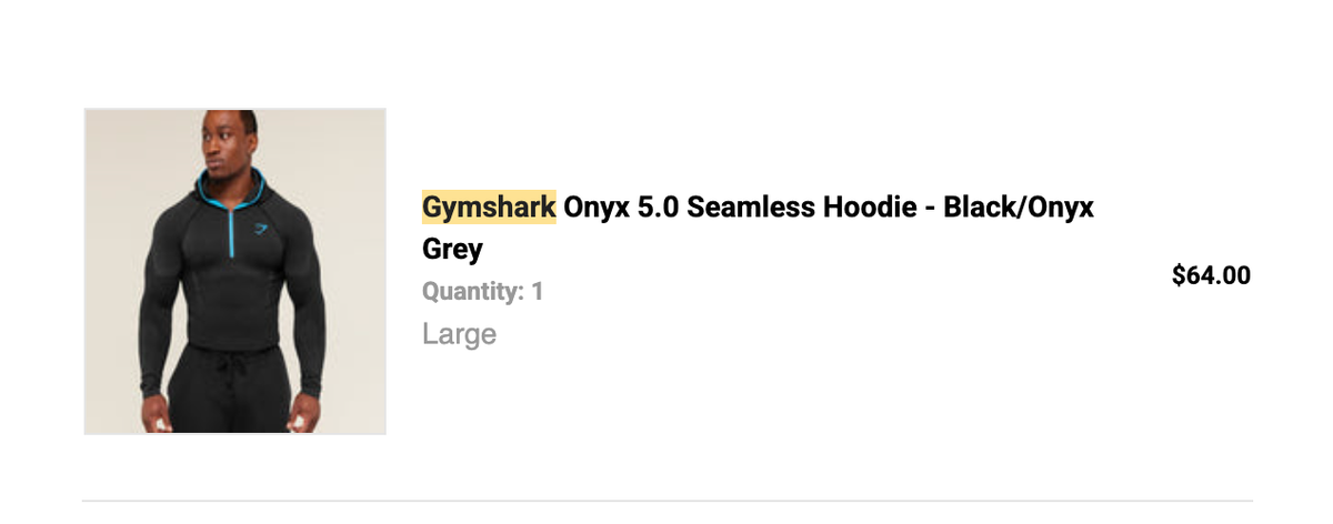 Gymshark Onyx 5.0 Seamless Hoodie - Black/Onyx Grey Brand New Size