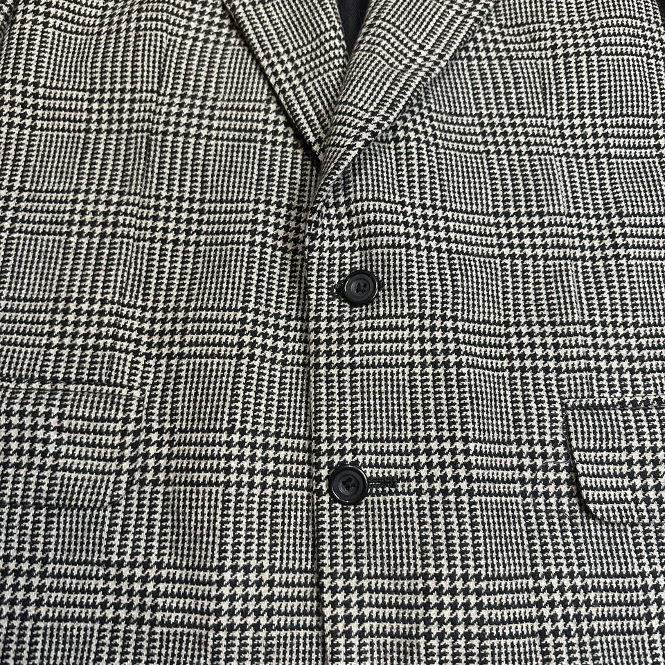 Blazer Abrigo Deportivo De Colección Oscar De La Renta Tweed Gris Marrón Lana Cachemira Cuadros 42R Foto 4 de 4