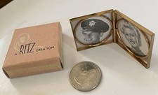 Ritz Brass Frame with Ronald Reagan Photos Tiny in Box 1.75”
