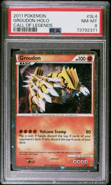 2011 POKEMON CALL OF LEGENDS #SL4 GROUDON-HOLO PSA 8