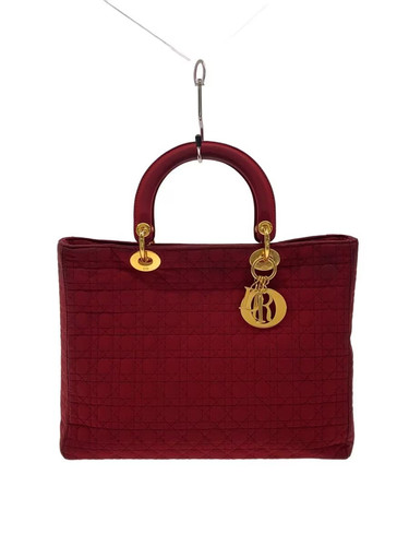 Christian Dior Sticky Discoloration Cannage Lady Dior Tote Bag RED