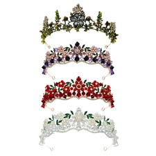 Versatile Rhinestones Encrusted Flower Headwear for Celebrations and Daily Wear
