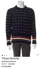 Thom Browne Wool Mohair Sweater Men  s Medium, Navy Blue