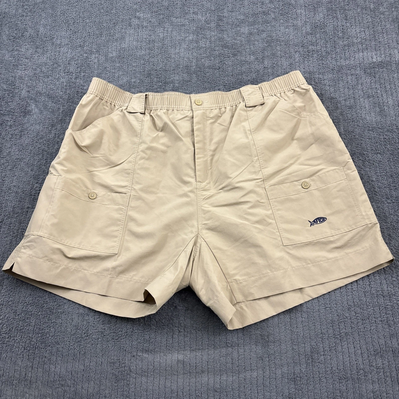 AFTCO Original Fishing Shorts Mens 46 Cargo Elastic Waist Outdoors Nature