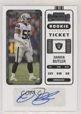 2022 Panini Contenders Rookie Ticket Darien Butler #290 Auto 11xm