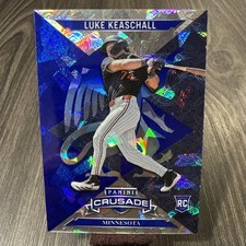 2025 Panini Crusade #82 Luke Keaschall Crusade Blue Cracked Ice