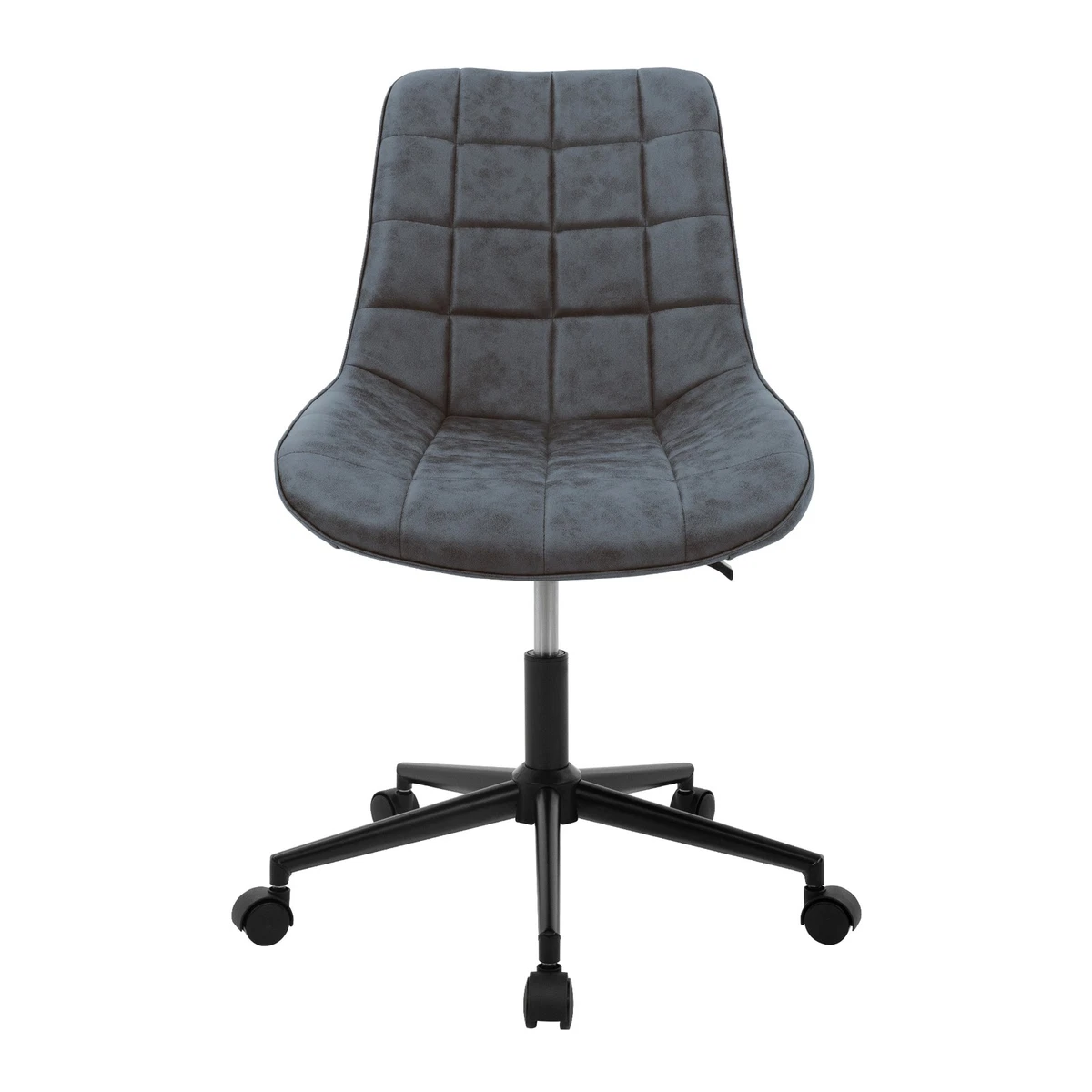 Silla de oficina antracita asiento imitación cuero sillón giratorio y regulable