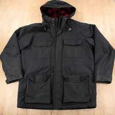 LL BEAN wool flannel lined hooded Mountain Parka coat jacket XL tag 273556