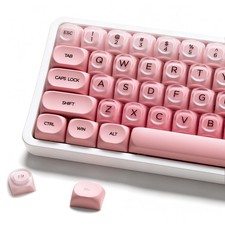 132 Keys PBT Keycaps Jelly Cute Custom Creamy MOA Profile for Mechanical Pink