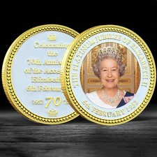 70th Anniversary Platinum Jubilee Medal UK Queen Elizabeth II Commemorative Coin