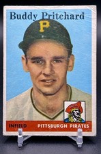 1958 Topps Buddy Pritchard #151 Pittsburgh Pirates Rookie Card (RC) low grade. rookie card picture