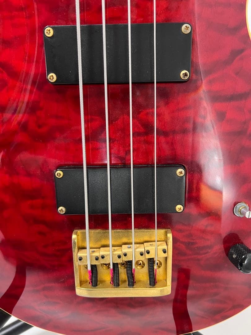 Aria Pro ii Les Paul Bass type 4 String Red Electric Bass Guitar