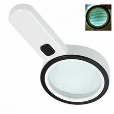 NEW 30X Handheld Magnifying Glass w/ 12 Bright LED Light Illuminated Magnifier.