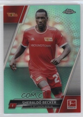 2021-22 Chrome Bundesliga Aqua Bubbles Refractor Sheraldo Becker Rookie RC 13k3