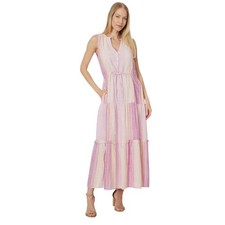 Liverpool Los Angeles Lavender Stripe Maxi Dress Sleeveless Size Small 129