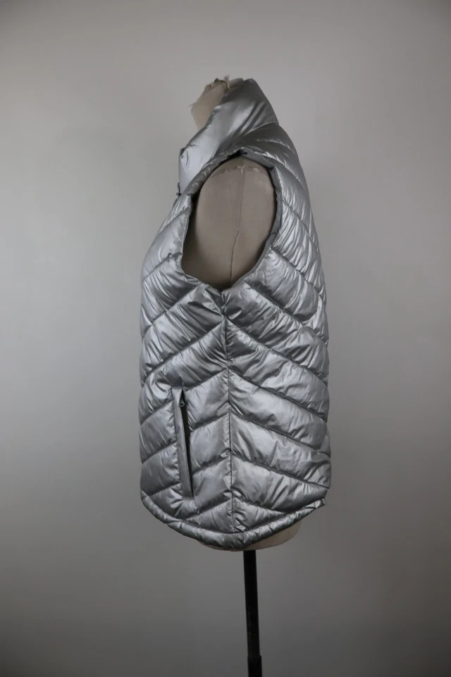 Chaqueta Gap Sin Mangas Mujer TALLA S Mujer Chaqueta Chaleco Acolchado Plateado Foto 4 de 4