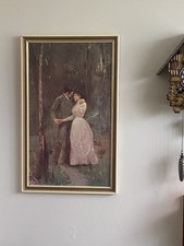 Large Tom Roberts “RECONCILIATION“ Painting Oil On Canvas Wall  Art 85x53cm
