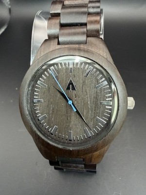 Tree Hut Watch Mens Brown Wooden Case And Band-Quartz