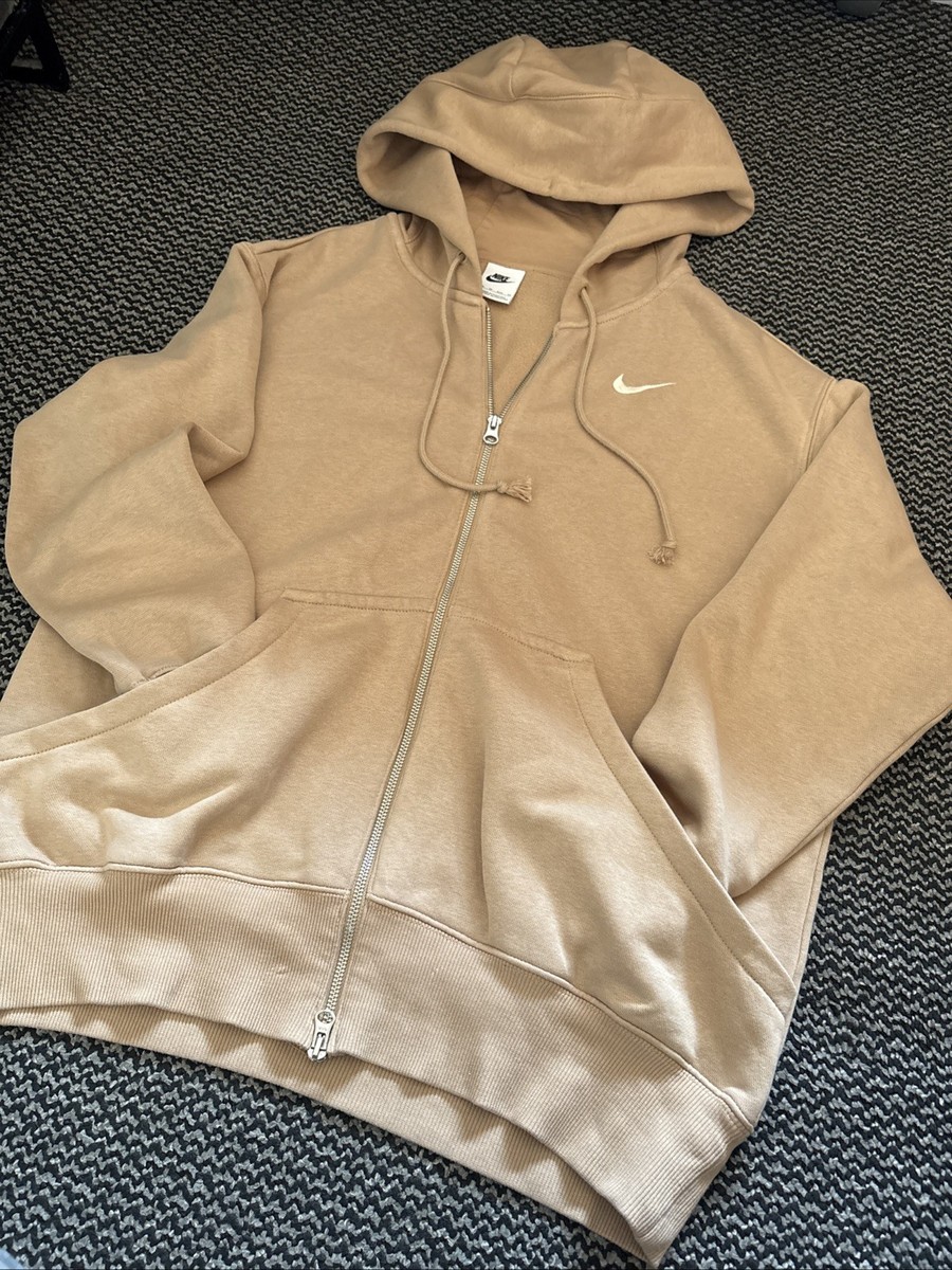 nike beige zip hoodie