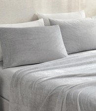 Fleece Sheets Queen Size Set - 4-Piece Velvet Flannel Sheet Set - Super Soft