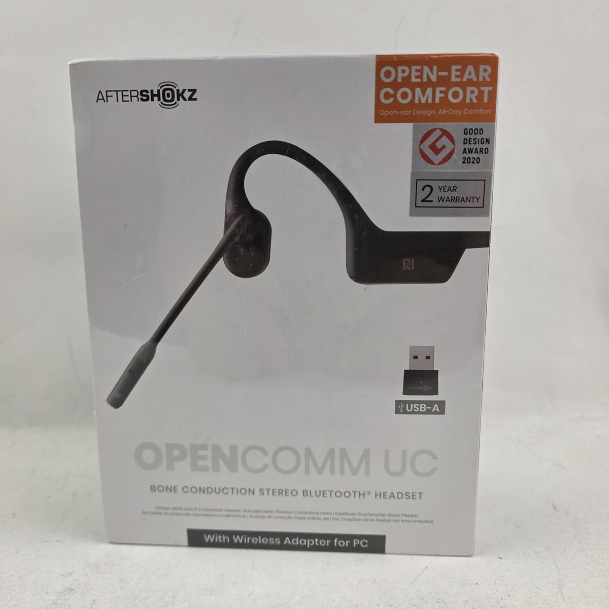 Aftershokz OpenComm Bluetooth Wireless Headset - Black (ASC100