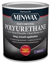 Minwax 63010444 Fast-Drying Polyurethane, Warm Satin, 1 Quart, 1 Piece, 1 Pack 