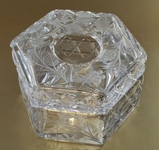Antique ABP American Brilliant Period Cut Glass HAIR RECEIVER, circa 1905-1910