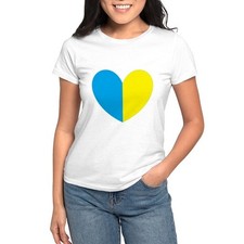 CafePress I Stand With Ukraine Heart T Shirt Women's T-Shirt 911390495