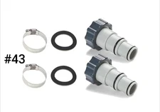 Tongass (2-Pack) Replacement Threaded to Clamp Style Hose Adapter for Intex Pool