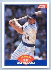 1989 Score Jim Adduci #587 Milwaukee Brewers