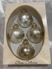 Vintage Christmas Ornaments Classics Hand Decorated European Craftsmen Set of 4