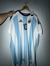 adidas Argentina Soccer Jersey Lionel Messi #10 White/Light Blue Size 2XL