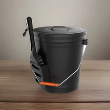 *NEW IN BOX* 4.75-Gallon Metal Ash Bucket w/ Lid & Shovel by Pure Garden 50-210