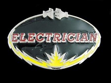 SF05106 VINTAGE 1970s  ELECTRICIAN  COMMEMORATIVE BELT BUCKLE