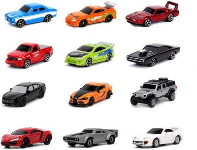 Jada Nano Fast & Furious Die-Cast Mini Cars Set 12 1,65'' Nano Rides Sammlerstück
