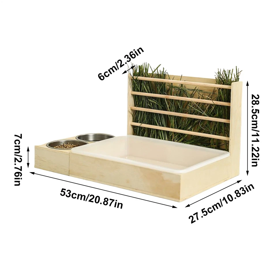 3 In 1 Rabbit Hay Feeder With Litter Box Water Feeder Bunny Feeder Manger - Image 2 of 4