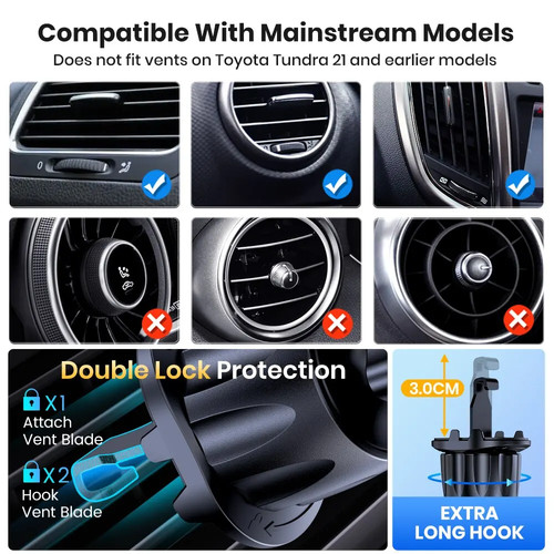 TOPK Car Phone Holder Air Vent, Car Phone Holder Mount 360° Rotation, Adjustable - Picture 12 of 24
