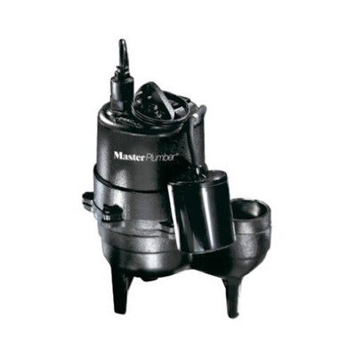 Master Plumber 540155 Automatic Submersible Sewage Pump, Cast-Iron, .5-HP Motor,