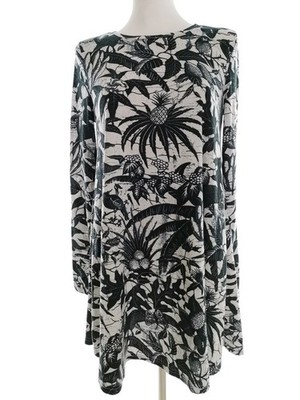 GLAMOROUS Damen Kleid Gr. 38 Marineblau Langer Ärmel Knielang Runder Ausschnitt
