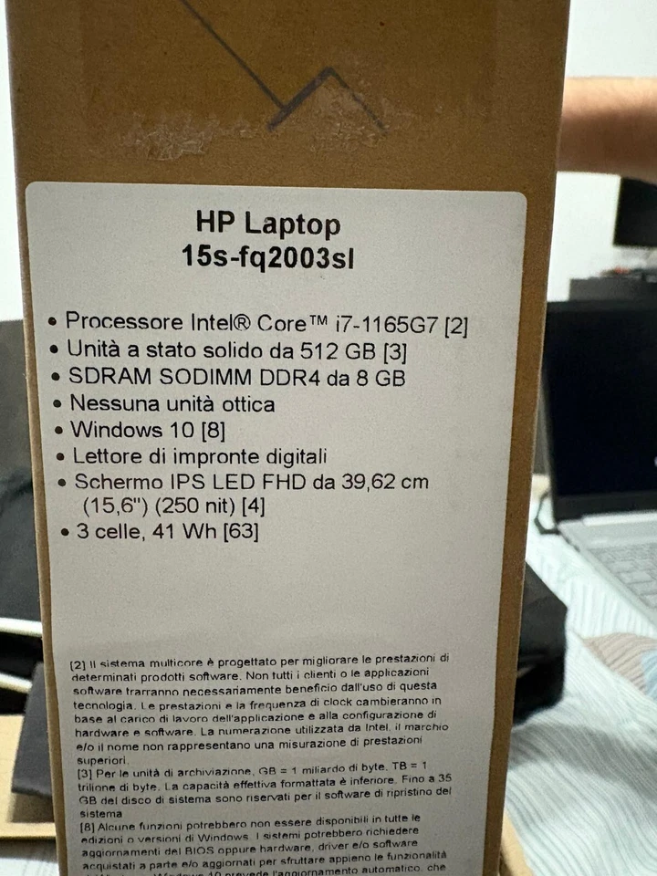 Laptop HP 15s-FQ2003 SL   i7-1165 G7 Consegna A Mano Raggio 100 Km  - Immagine 2 di 4