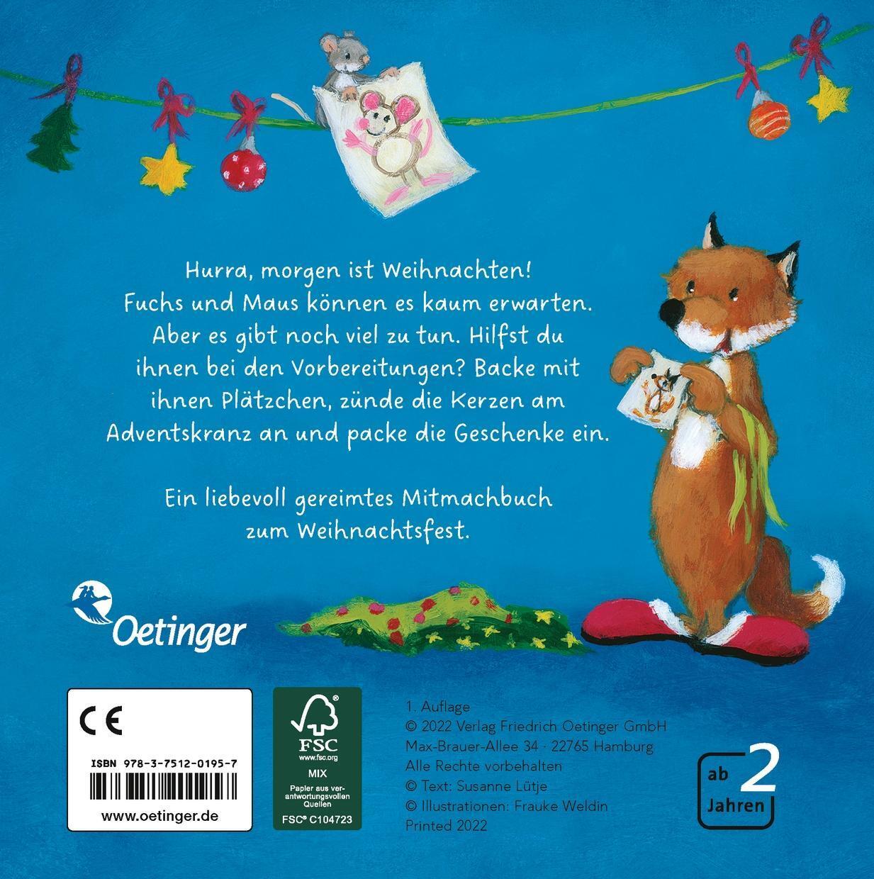 Thumbnail - Hilf Fuchs Und Maus Weihnachtshaus | Ein Mitmachbuch | Susanne Lütje |