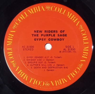 New Riders Of The Purple Sage: Gypsy Cowboy Lp | eBay
