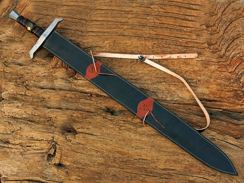 ESPADA REFORZADA DAMASCO ENVUELTA VIKINGA CAZA ACERO DAMASCO HECHA A MANO PERSONALIZADA - Imagen 3 de 8