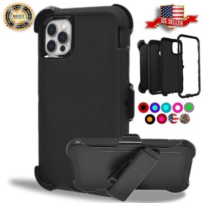For Apple iPhone 11 12 13 Pro Max Mini Shockproof Defender Case with Belt Clip 