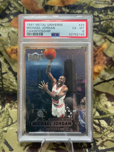 Michael Jordan 1997 Metal Universe Championship #23 Bulls PSA 6 ICONIC Card