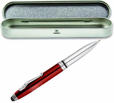 Multifunktionaler 3in1 Aluminium Stift, LED Taschenlampe, Stylus - mit GESCHENKBOX - 4 Farben